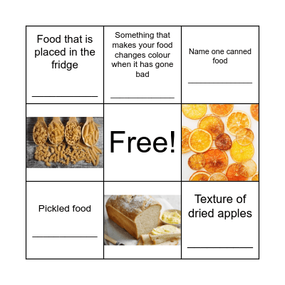 Preserving Food Bingo Card