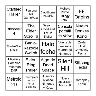 Comodín: GOW/Uncharted PC Bingo Card