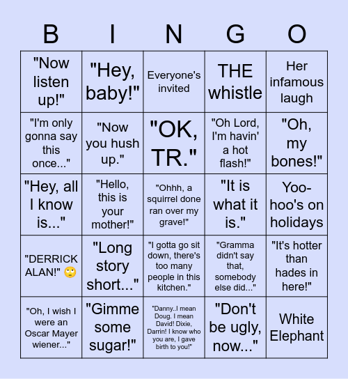 Gramma's BINGO Card