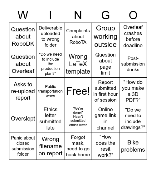 IAC W14 Bingo Card