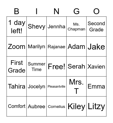First Grade!!! Bingo Card