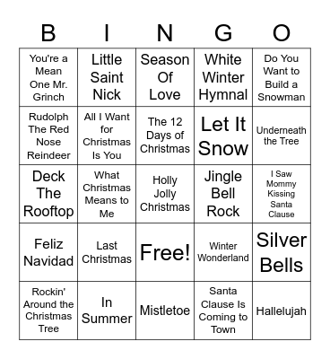 Christmas Bingo Card