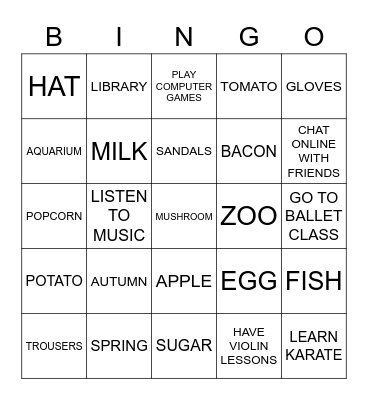 BINGO TIME! Bingo Card
