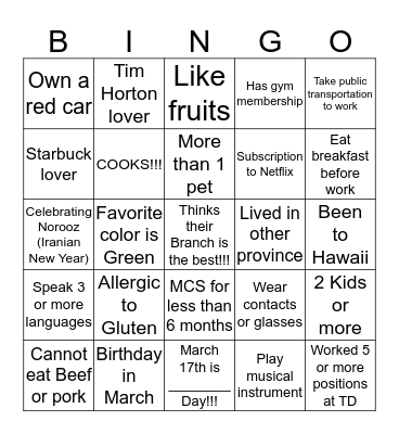 MCS Conference March 17 Bingo Card