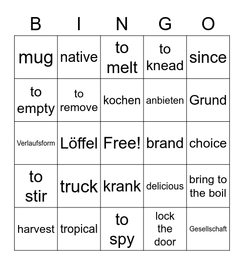 Unit 5 Bingo Card