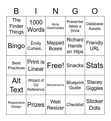LibGuide Party Bingo Card