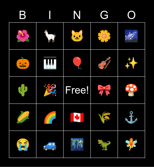 Emoji Bingo Card