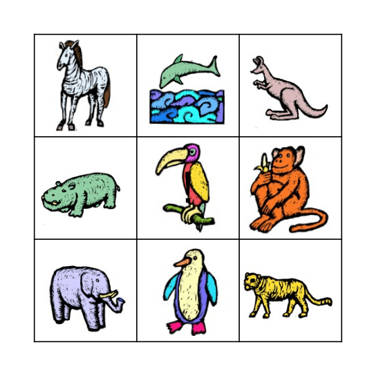 Au Zoo Bingo Card