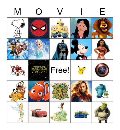 Movie Bingo! Bingo Card