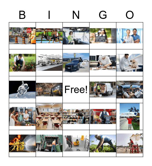 Occupations Bingo Card