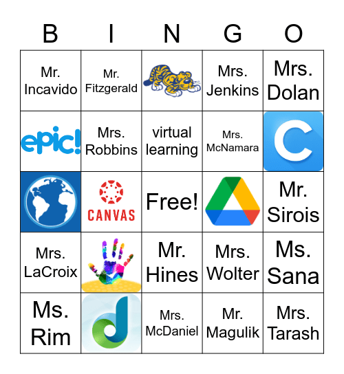 GES Third Grade Bingo Card
