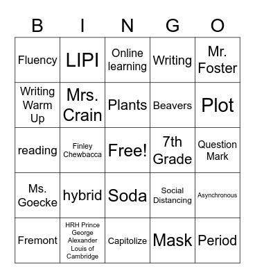 2020-2021 Bingo Card