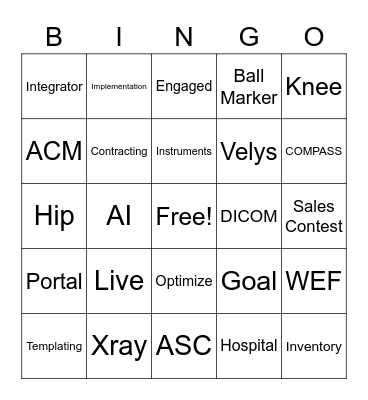 Team-Care Bingo Card