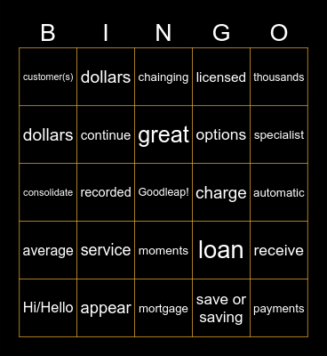 Goodleap Rebrand Celebration BINGO Card