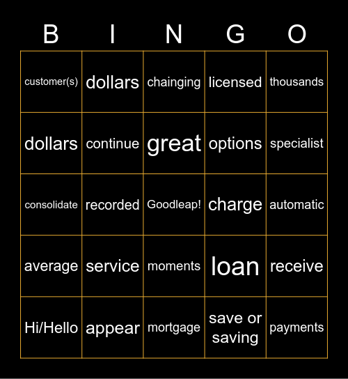 Goodleap Rebrand Celebration BINGO Card