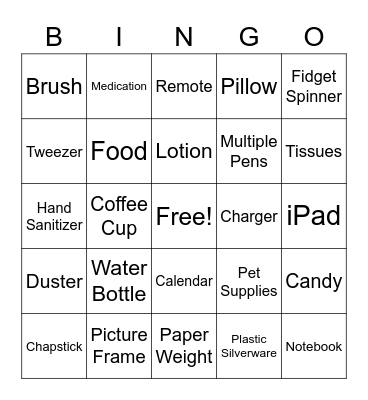 Desk Bingo Card