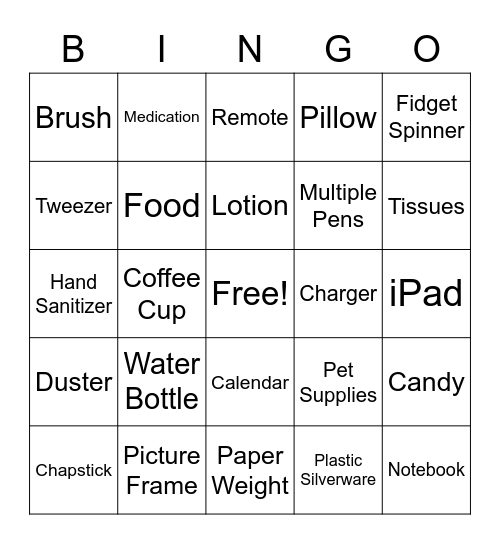 Desk Bingo Card