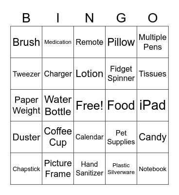 Desk Bingo Card