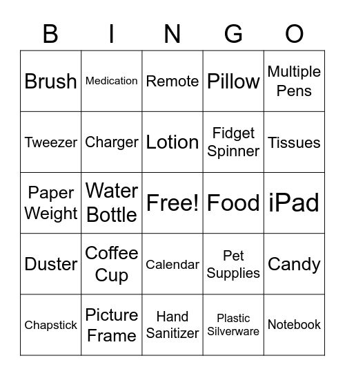 Desk Bingo Card