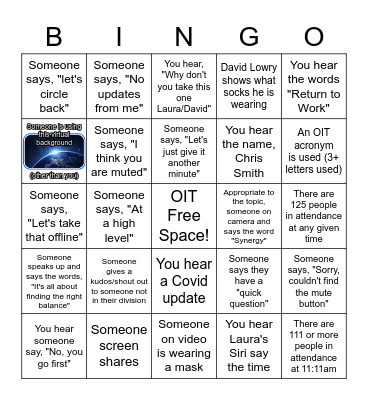 OIT Town Hall Bingo Card