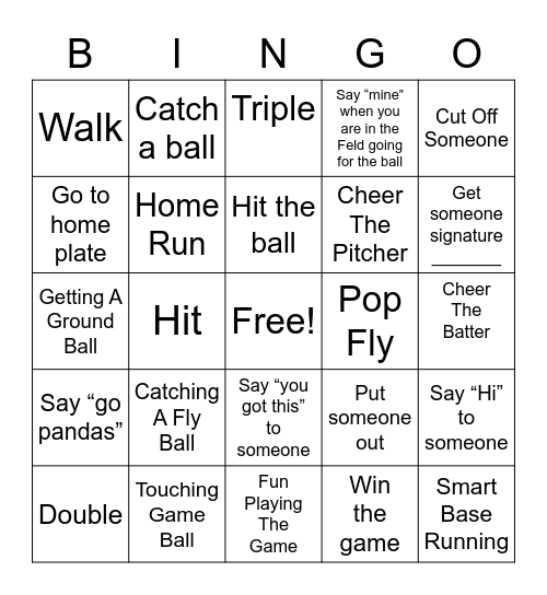Boftball Bingo Card