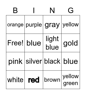 test Bingo Card