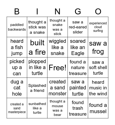 River Raiders Bingo Card