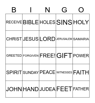 THE GIFT OF POWER Bingo Card