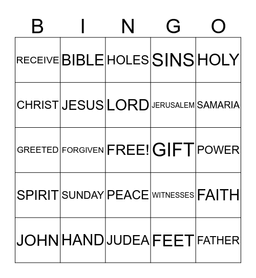 THE GIFT OF POWER Bingo Card