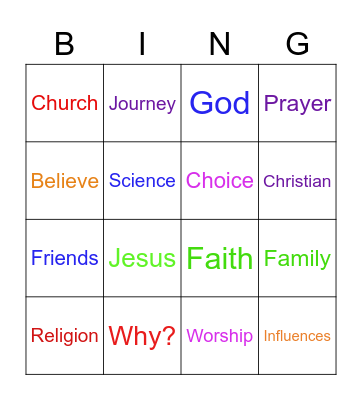 Why Should I Believe? Bingo Card