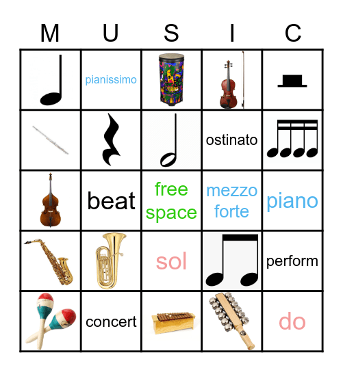 Music Bingo Card