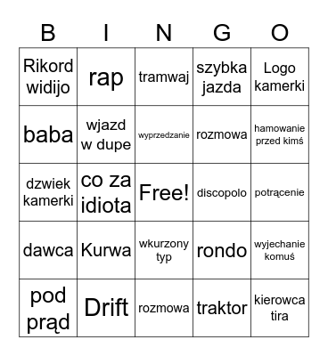 STOP CHAM Bingo Card