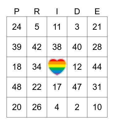 HAPPY PRIDE MONTH! Bingo Card