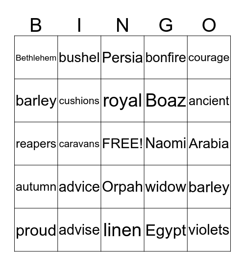 Lion's Bingo Card