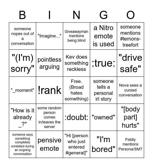 FoC Bingo 2.1 Bingo Card