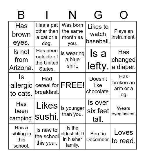 Bingo Card