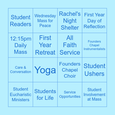 GETTING INVOLVED AT USD Bingo Card