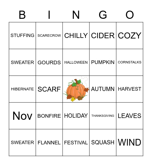 FALL Bingo Card