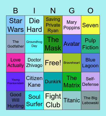 Movies Bingo Card