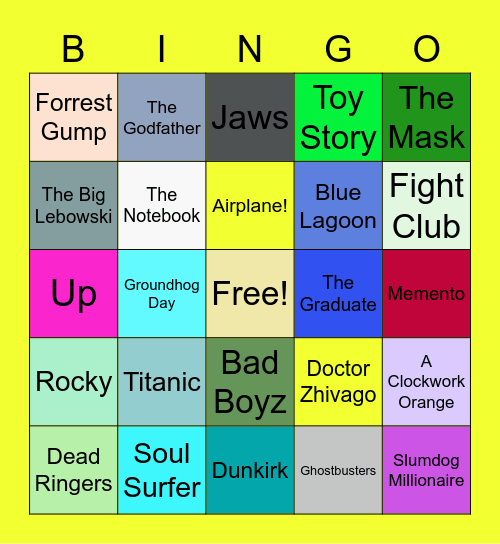 Movies Bingo Card