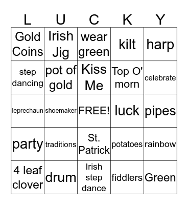 St.Patricks Day  Bingo Card