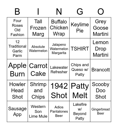 Lakehouse BINGO Card