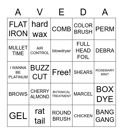 Loteria Para Aveda Bingo Card