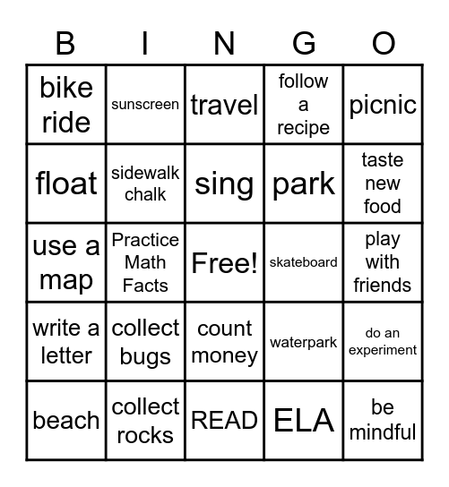 Get Ready for Summer Bingo Card