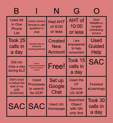 ALZ Bingo Card