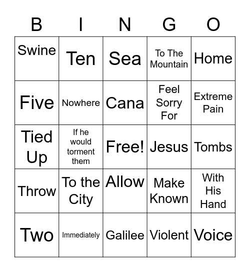 Devils Cast Out Bingo Card