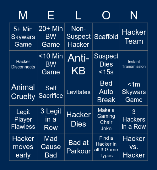 Atlas Bingo Card