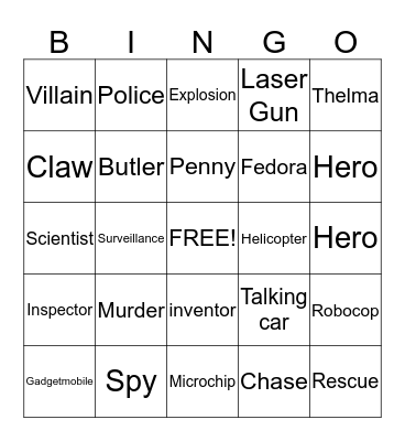 Inspector Gadget Bingo  Bingo Card
