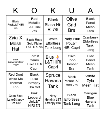 Kokua BINGO Card