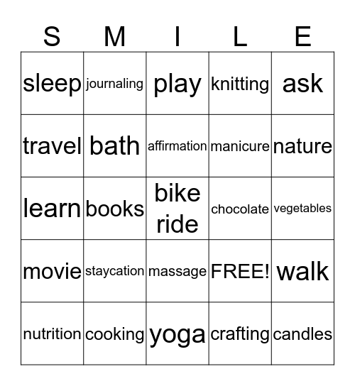 SMILE BINGO Card